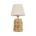 GLOBOSTAR® HOLOKAI 01960 Boho Επιτραπέζιο Φωτιστικό Πορτατίφ με Ντουί 1 x E27 AC 220-240V IP20 - Μπεζ & Λευκό - Μ23 x Π23 x Υ40cm