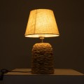 GLOBOSTAR® HOLOKAI 01960 Boho Επιτραπέζιο Φωτιστικό Πορτατίφ με Ντουί 1 x E27 AC 220-240V IP20 - Μπεζ & Λευκό - Μ23 x Π23 x Υ40cm