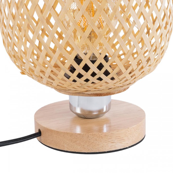 GLOBOSTAR® KERRY 01981 Boho Επιτραπέζιο Φωτιστικό Πορτατίφ με Ντουί 1 x E27 AC 220-240V IP20 - Μπεζ - Μ18 x Π18 x Υ25cm