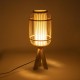 GloboStar® BODHI 01992 Boho Επιτραπέζιο Φωτιστικό Μονόφωτο 1 x E27 AC220-240V IP20 - Φ19 x Υ49cm - Μπεζ Ξύλινο Μπαμπού Πλέγμα