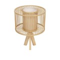 GLOBOSTAR® TULUM 01993 Boho Επιτραπέζιο Φωτιστικό Πορτατίφ με Ντουί 1 x E27 AC 220-240V IP20 - Μπεζ - Μ30 x Π30 x Υ40cm