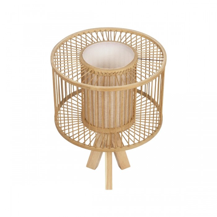 GLOBOSTAR® TULUM 01993 Boho Επιτραπέζιο Φωτιστικό Πορτατίφ με Ντουί 1 x E27 AC 220-240V IP20 - Μπεζ - Μ30 x Π30 x Υ40cm