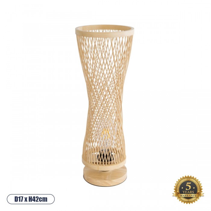 GLOBOSTAR® ROWAN 01994 Boho Επιτραπέζιο Φωτιστικό Πορτατίφ με Ντουί 1 x E27 AC 220-240V IP20 - Μπεζ - Μ17 x Π17 x Υ42cm GLOBOSTAR® ROWAN 01994 Boho Επιτραπέζιο Φωτιστικό Πορτατίφ με Ντουί 1 x E27 AC 220-240V IP20 - Μπεζ - Μ17 x Π17 x Υ42cm