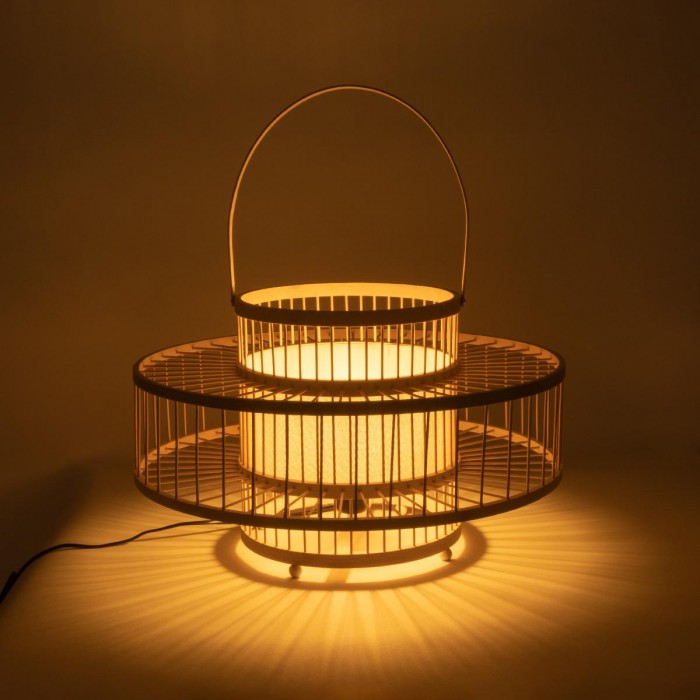 GLOBOSTAR® SORENIA 02003 Boho Επιδαπέδιο Φωτιστικό με Ντουί 1 x E27 AC 220-240V IP20 - Μπεζ - Μ48x Π48 x Υ27cm GLOBOSTAR® SORENIA 02003 Boho Επιδαπέδιο Φωτιστικό με Ντουί 1 x E27 AC 220-240V IP20 - Μπεζ - Μ48x Π48 x Υ27cm