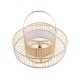 GloboStar® SORENIA 02004 Boho Επιδαπέδιο Φωτιστικό Μονόφωτο 1 x E27 AC220-240V IP20 - Φ60 x Υ32cm - Μπεζ Ξύλινο Μπαμπού Πλέγμα