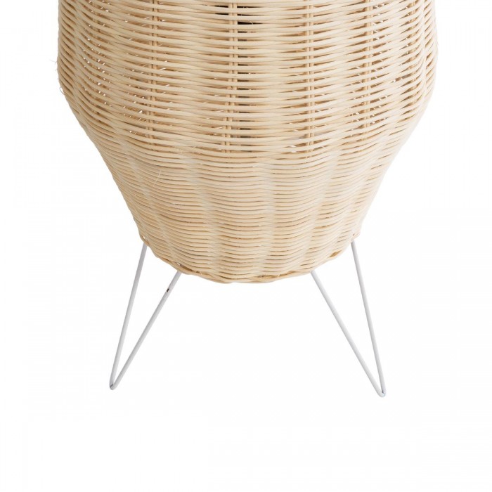 GloboStar® BOLSON 02012 Boho Επιδαπέδιο Φωτιστικό Μονόφωτο 1 x E27 AC220-240V IP20 - Φ30 x Υ70cm - Μπεζ Ξύλινο Μπαμπού Πλέγμα