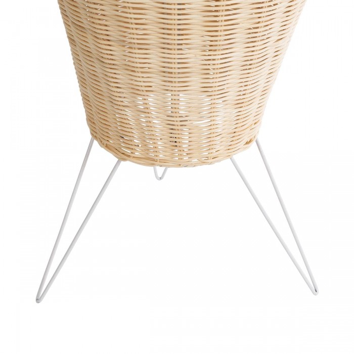 GloboStar® BOLSON 02013 Boho Επιδαπέδιο Φωτιστικό Μονόφωτο 1 x E27 AC220-240V IP20 - Φ30 x Υ120cm - Μπεζ Ξύλινο Μπαμπού Πλέγμα