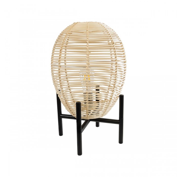 GloboStar® NERINA 02014 Boho Επιτραπέζιο Φωτιστικό Πορτατίφ Μονόφωτο 1 x E27 IP20 Μαύρο Μέταλλο με Μπεζ Ξύλο - Μ30 x Π30 x Υ50cm GloboStar® NERINA 02014 Boho Επιτραπέζιο Φωτιστικό Πορτατίφ Μονόφωτο 1 x E27 IP20 Μαύρο Μέταλλο με Μπεζ Ξύλο - Μ30 x Π30 x Υ50cm