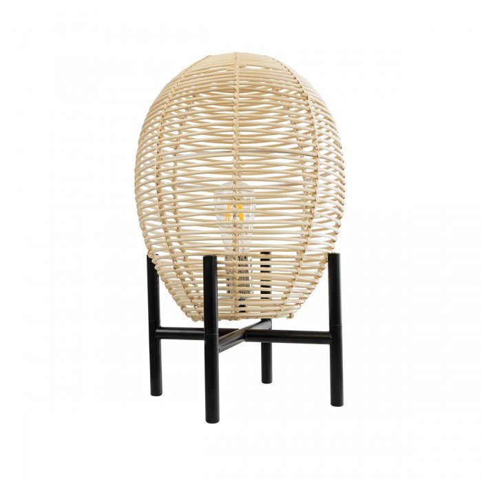 GloboStar® NERINA 02014 Boho Επιτραπέζιο Φωτιστικό Πορτατίφ Μονόφωτο 1 x E27 IP20 Μαύρο Μέταλλο με Μπεζ Ξύλο - Μ30 x Π30 x Υ50cm GloboStar® NERINA 02014 Boho Επιτραπέζιο Φωτιστικό Πορτατίφ Μονόφωτο 1 x E27 IP20 Μαύρο Μέταλλο με Μπεζ Ξύλο - Μ30 x Π30 x Υ50cm