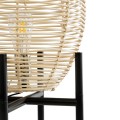 GloboStar® NERINA 02014 Boho Επιτραπέζιο Φωτιστικό Πορτατίφ Μονόφωτο 1 x E27 IP20 Μαύρο Μέταλλο με Μπεζ Ξύλο - Μ30 x Π30 x Υ50cm