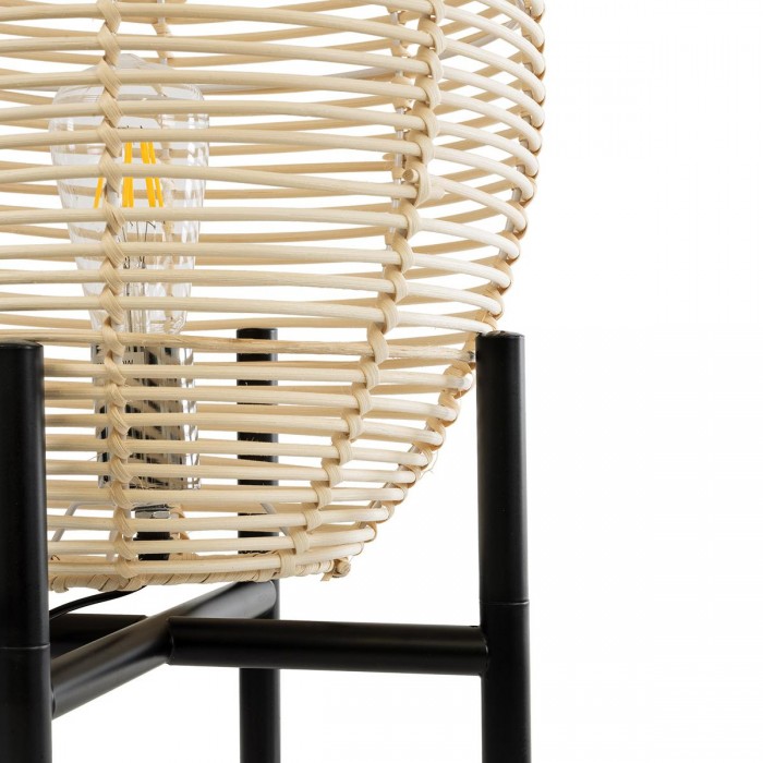 GloboStar® NERINA 02014 Boho Επιτραπέζιο Φωτιστικό Πορτατίφ Μονόφωτο 1 x E27 IP20 Μαύρο Μέταλλο με Μπεζ Ξύλο - Μ30 x Π30 x Υ50cm GloboStar® NERINA 02014 Boho Επιτραπέζιο Φωτιστικό Πορτατίφ Μονόφωτο 1 x E27 IP20 Μαύρο Μέταλλο με Μπεζ Ξύλο - Μ30 x Π30 x Υ50cm