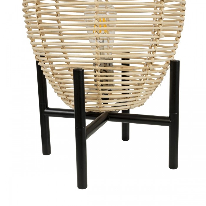 GloboStar® NERINA 02014 Boho Επιτραπέζιο Φωτιστικό Πορτατίφ Μονόφωτο 1 x E27 IP20 Μαύρο Μέταλλο με Μπεζ Ξύλο - Μ30 x Π30 x Υ50cm GloboStar® NERINA 02014 Boho Επιτραπέζιο Φωτιστικό Πορτατίφ Μονόφωτο 1 x E27 IP20 Μαύρο Μέταλλο με Μπεζ Ξύλο - Μ30 x Π30 x Υ50cm