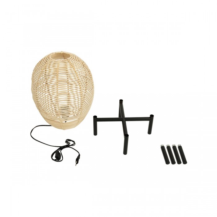 GloboStar® NERINA 02014 Boho Επιτραπέζιο Φωτιστικό Πορτατίφ Μονόφωτο 1 x E27 IP20 Μαύρο Μέταλλο με Μπεζ Ξύλο - Μ30 x Π30 x Υ50cm GloboStar® NERINA 02014 Boho Επιτραπέζιο Φωτιστικό Πορτατίφ Μονόφωτο 1 x E27 IP20 Μαύρο Μέταλλο με Μπεζ Ξύλο - Μ30 x Π30 x Υ50cm