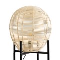 GloboStar® NERINA 02015 Boho Επιδαπέδιο Φωτιστικό Μονόφωτο 1 x E27 IP20 Μαύρο Μέταλλο με Μπεζ Ξύλο - Μ40 x Π40 x Υ115cm