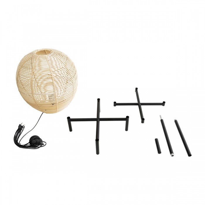 GloboStar® NERINA 02015 Boho Επιδαπέδιο Φωτιστικό Μονόφωτο 1 x E27 IP20 Μαύρο Μέταλλο με Μπεζ Ξύλο - Μ40 x Π40 x Υ115cm GloboStar® NERINA 02015 Boho Επιδαπέδιο Φωτιστικό Μονόφωτο 1 x E27 IP20 Μαύρο Μέταλλο με Μπεζ Ξύλο - Μ40 x Π40 x Υ115cm