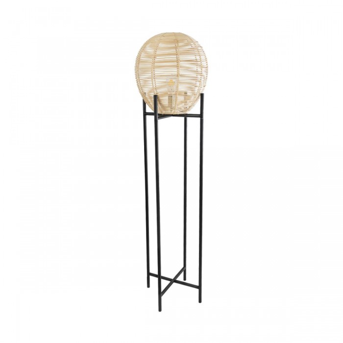 GloboStar® NERINA 02016 Boho Επιδαπέδιο Φωτιστικό Μονόφωτο 1 x E27 IP20 Μαύρο Μέταλλο με Μπεζ Ξύλο - Μ40 x Π40 x Υ160cm GloboStar® NERINA 02016 Boho Επιδαπέδιο Φωτιστικό Μονόφωτο 1 x E27 IP20 Μαύρο Μέταλλο με Μπεζ Ξύλο - Μ40 x Π40 x Υ160cm