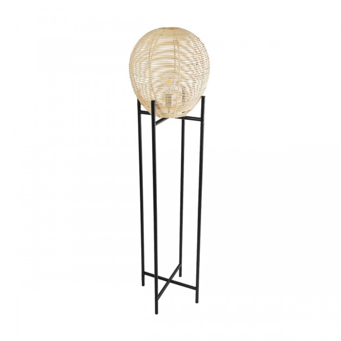 GloboStar® NERINA 02016 Boho Επιδαπέδιο Φωτιστικό Μονόφωτο 1 x E27 IP20 Μαύρο Μέταλλο με Μπεζ Ξύλο - Μ40 x Π40 x Υ160cm GloboStar® NERINA 02016 Boho Επιδαπέδιο Φωτιστικό Μονόφωτο 1 x E27 IP20 Μαύρο Μέταλλο με Μπεζ Ξύλο - Μ40 x Π40 x Υ160cm