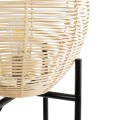 GloboStar® NERINA 02016 Boho Επιδαπέδιο Φωτιστικό Μονόφωτο 1 x E27 IP20 Μαύρο Μέταλλο με Μπεζ Ξύλο - Μ40 x Π40 x Υ160cm