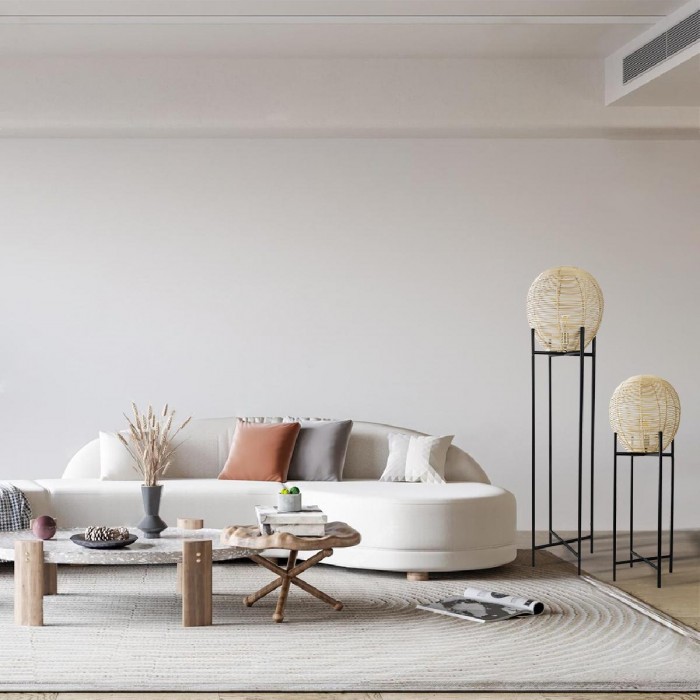 GloboStar® NERINA 02016 Boho Επιδαπέδιο Φωτιστικό Μονόφωτο 1 x E27 IP20 Μαύρο Μέταλλο με Μπεζ Ξύλο - Μ40 x Π40 x Υ160cm GloboStar® NERINA 02016 Boho Επιδαπέδιο Φωτιστικό Μονόφωτο 1 x E27 IP20 Μαύρο Μέταλλο με Μπεζ Ξύλο - Μ40 x Π40 x Υ160cm