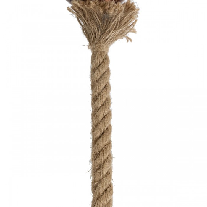 GLOBOSTAR® KAZEMI 02019 Μοντέρνο Κρεμαστό Φωτιστικό Οροφής με Ντουί 1 x E27 AC 220-240V IP20 - Χάλκινο & Μπεζ - Μ18 x Π18 x Υ17cm