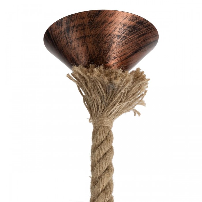 GLOBOSTAR® KAZEMI 02019 Μοντέρνο Κρεμαστό Φωτιστικό Οροφής με Ντουί 1 x E27 AC 220-240V IP20 - Χάλκινο & Μπεζ - Μ18 x Π18 x Υ17cm