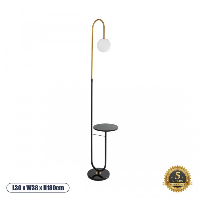 GLOBOSTAR® CORDELIA 02024 Μοντέρνο Επιδαπέδιο Φωτιστικό με Ντουί 1 x E27 AC 220-240V IP20 - Μαύρο & Χρυσό - Μ30 x Π38 x Υ180cm GLOBOSTAR® CORDELIA 02024 Μοντέρνο Επιδαπέδιο Φωτιστικό με Ντουί 1 x E27 AC 220-240V IP20 - Μαύρο & Χρυσό - Μ30 x Π38 x Υ180cm