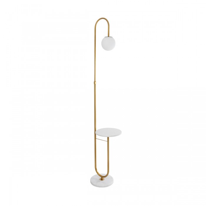 GLOBOSTAR® CORDELIA 02025 Μοντέρνο Επιδαπέδιο Φωτιστικό με Ντουί 1 x E27 AC 220-240V IP20 - Χρυσό & Λευκό - Μ30 x Π38 x Υ180cm