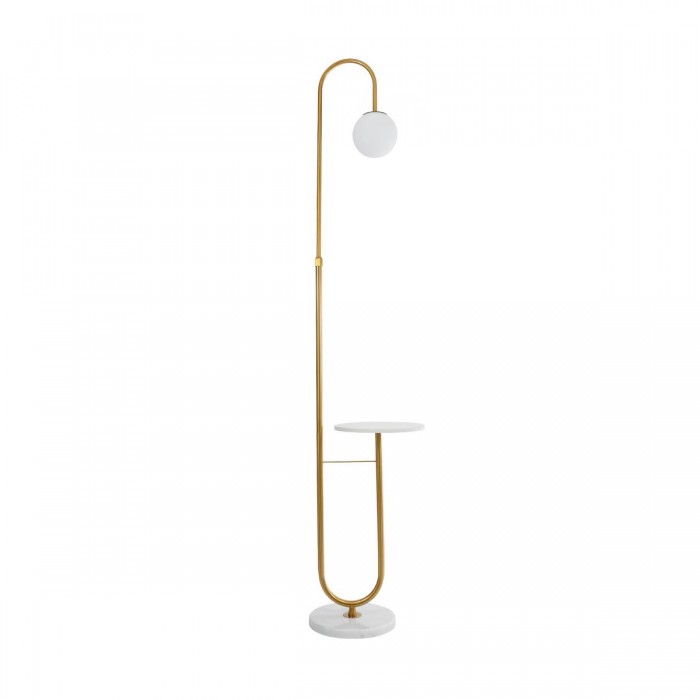 GLOBOSTAR® CORDELIA 02025 Μοντέρνο Επιδαπέδιο Φωτιστικό με Ντουί 1 x E27 AC 220-240V IP20 - Χρυσό & Λευκό - Μ30 x Π38 x Υ180cm