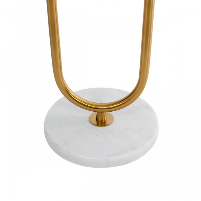 GLOBOSTAR® CORDELIA 02025 Μοντέρνο Επιδαπέδιο Φωτιστικό με Ντουί 1 x E27 AC 220-240V IP20 - Χρυσό & Λευκό - Μ30 x Π38 x Υ180cm