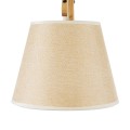 GloboStar® TALISHA 02028 Μοντέρνο Επιτοίχιο Φωτιστικό Απλίκα Μονόφωτο 1 x E27 IP20 Μπεζ Ξύλο με Μπεζ Ύφασμα - Μ100 x Π15 x Υ36cm