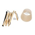 GloboStar® TALISHA 02028 Μοντέρνο Επιτοίχιο Φωτιστικό Απλίκα Μονόφωτο 1 x E27 IP20 Μπεζ Ξύλο με Μπεζ Ύφασμα - Μ100 x Π15 x Υ36cm