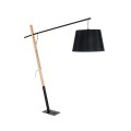 GLOBOSTAR® KELSIE 02029 Μοντέρνο Επιδαπέδιο Φωτιστικό με Ντουί 1 x E27 AC 220-240V IP20 - Μαύρο & Μπεζ - Μ40 x Π125 x Υ140cm