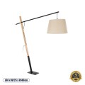 GLOBOSTAR® KELSIE 02030 Μοντέρνο Επιδαπέδιο Φωτιστικό με Ντουί 1 x E27 AC 220-240V IP20 - Μαύρο & Μπεζ - Μ40 x Π125 x Υ140cm