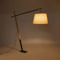 GLOBOSTAR® KELSIE 02030 Μοντέρνο Επιδαπέδιο Φωτιστικό με Ντουί 1 x E27 AC 220-240V IP20 - Μαύρο & Μπεζ - Μ40 x Π125 x Υ140cm