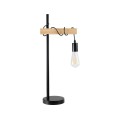GLOBOSTAR® MINDELO 02032 Μοντέρνο Επιτραπέζιο Φωτιστικό Πορτατίφ με Ντουί 1 x E27 AC 220-240V IP20 - Μαύρο & Μπεζ - Μ25 x Π15 x Υ60cm