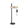 GLOBOSTAR® MINDELO 02032 Μοντέρνο Επιτραπέζιο Φωτιστικό Πορτατίφ με Ντουί 1 x E27 AC 220-240V IP20 - Μαύρο & Μπεζ - Μ25 x Π15 x Υ60cm