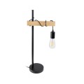 GLOBOSTAR® MINDELO 02032 Μοντέρνο Επιτραπέζιο Φωτιστικό Πορτατίφ με Ντουί 1 x E27 AC 220-240V IP20 - Μαύρο & Μπεζ - Μ25 x Π15 x Υ60cm