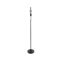 GloboStar® MINDELO 02033 Μοντέρνο Επιδαπέδιο Φωτιστικό Μονόφωτο 1 x E27 IP20 Μαύρο Μέταλλο με Μπεζ Ξύλο - Μ35 x Π24 x Υ150cm