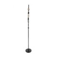 GloboStar® MINDELO 02034 Μοντέρνο Επιδαπέδιο Φωτιστικό Μονόφωτο 2 x E27 IP20 Μαύρο Μέταλλο με Μπεζ Ξύλο - Μ40 x Π24 x Υ175cm