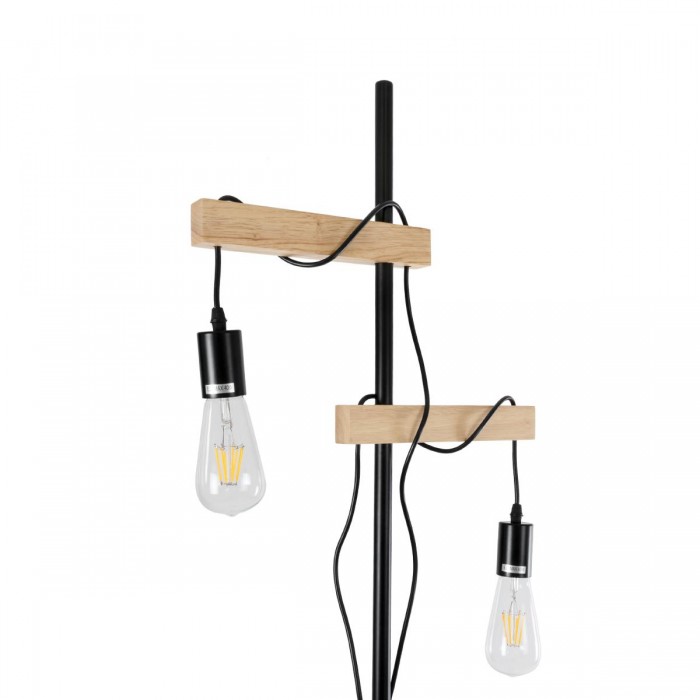 GloboStar® MINDELO 02034 Μοντέρνο Επιδαπέδιο Φωτιστικό Μονόφωτο 2 x E27 IP20 Μαύρο Μέταλλο με Μπεζ Ξύλο - Μ40 x Π24 x Υ175cm GloboStar® MINDELO 02034 Μοντέρνο Επιδαπέδιο Φωτιστικό Μονόφωτο 2 x E27 IP20 Μαύρο Μέταλλο με Μπεζ Ξύλο - Μ40 x Π24 x Υ175cm