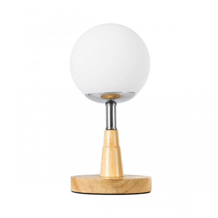 GLOBOSTAR® COVE 02036 Μοντέρνο Επιτραπέζιο Φωτιστικό Πορτατίφ με Ντουί 1 x E27 AC 220-240V IP20 - Μπεζ & Λευκό - Μ12 x Π12 x Υ25cm