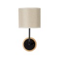GLOBOSTAR® MANU 02043 Μοντέρνο Φωτιστικό Τοίχου - Απλίκα με Ντουί 1 x E27 AC 220-240V IP20 - Μαύρο & Μπεζ - Μ18 x Π20 x Υ37cm