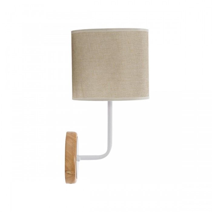 GLOBOSTAR® MANU 02044 Μοντέρνο Φωτιστικό Τοίχου - Απλίκα με Ντουί 1 x E27 AC 220-240V IP20 - Λευκό & Μπεζ - Μ18 x Π20 x Υ37cm