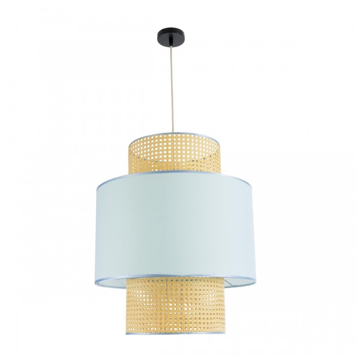 GloboStar® SAIGE 02045 Boho Κρεμαστό Φωτιστικό Πλέγμα Μονόφωτο 1 x E27 IP20 Μπεζ Ξύλο με Γαλάζιο Ύφασμα - Μ50 x Π50 x Υ60cm GloboStar® SAIGE 02045 Boho Κρεμαστό Φωτιστικό Πλέγμα Μονόφωτο 1 x E27 IP20 Μπεζ Ξύλο με Γαλάζιο Ύφασμα - Μ50 x Π50 x Υ60cm
