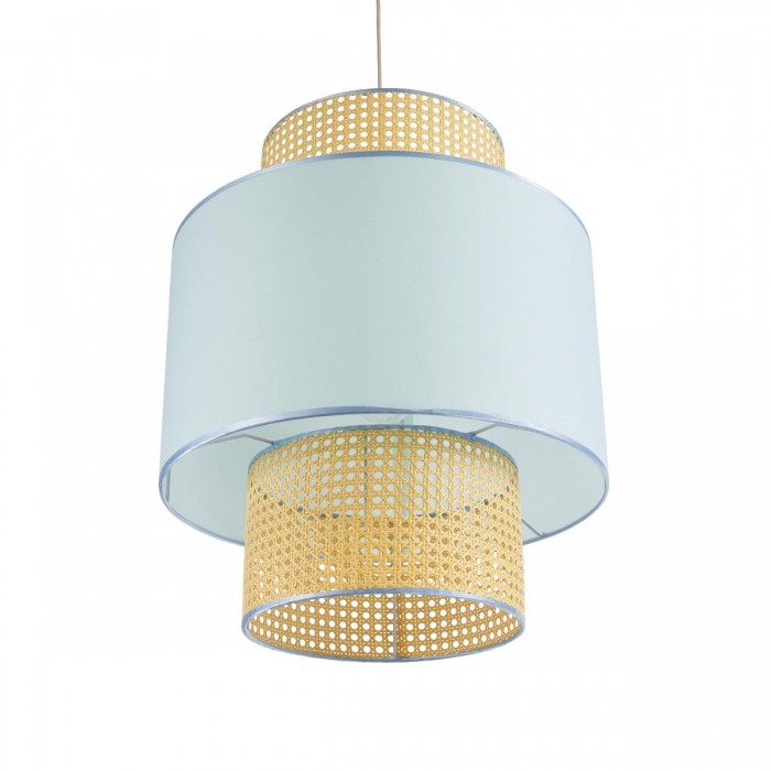 GloboStar® SAIGE 02045 Boho Κρεμαστό Φωτιστικό Πλέγμα Μονόφωτο 1 x E27 IP20 Μπεζ Ξύλο με Γαλάζιο Ύφασμα - Μ50 x Π50 x Υ60cm GloboStar® SAIGE 02045 Boho Κρεμαστό Φωτιστικό Πλέγμα Μονόφωτο 1 x E27 IP20 Μπεζ Ξύλο με Γαλάζιο Ύφασμα - Μ50 x Π50 x Υ60cm