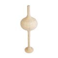 GloboStar® ALADDIN 02051 Boho Επιδαπέδιο Φωτιστικό Μονόφωτο 1 x E27 AC220-240V IP20 - Φ50 x Υ150cm - Μπεζ Μπαμπού Πλέγμα - 5 Χρόνια Εγγύηση