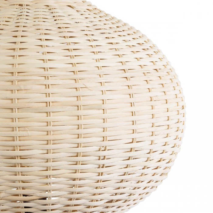 GloboStar® ALADDIN 02051 Boho Επιδαπέδιο Φωτιστικό Μονόφωτο 1 x E27 AC220-240V IP20 - Φ50 x Υ150cm - Μπεζ Μπαμπού Πλέγμα - 5 Χρόνια Εγγύηση