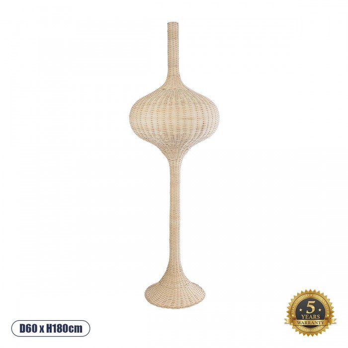 GloboStar® ALADDIN 02052 Boho Επιδαπέδιο Φωτιστικό Μονόφωτο 1 x E27 AC220-240V IP20 - Φ60 x Υ180cm - Μπεζ Μπαμπού Πλέγμα - 5 Χρόνια Εγγύηση GloboStar® ALADDIN 02052 Boho Επιδαπέδιο Φωτιστικό Μονόφωτο 1 x E27 AC220-240V IP20 - Φ60 x Υ180cm - Μπεζ Μπαμπού Πλέγμα - 5 Χρόνια Εγγύηση