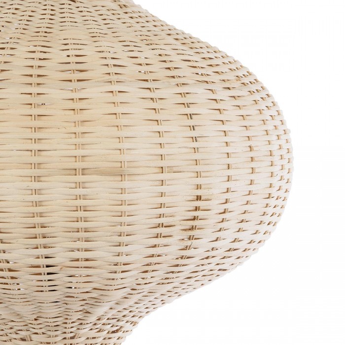 GloboStar® ALADDIN 02052 Boho Επιδαπέδιο Φωτιστικό Μονόφωτο 1 x E27 AC220-240V IP20 - Φ60 x Υ180cm - Μπεζ Μπαμπού Πλέγμα - 5 Χρόνια Εγγύηση