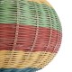 GloboStar® CABALLEROS 02055 Boho Κρεμαστό Φωτιστικό Πλέγμα Μονόφωτο 1 x E27 IP20 Πολύχρωμο Ξύλο - Μ40 x Π40 x Υ25cm
